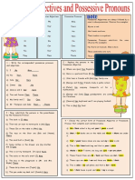 Worksheet 1. Possessives Adjectives and Pronouns.