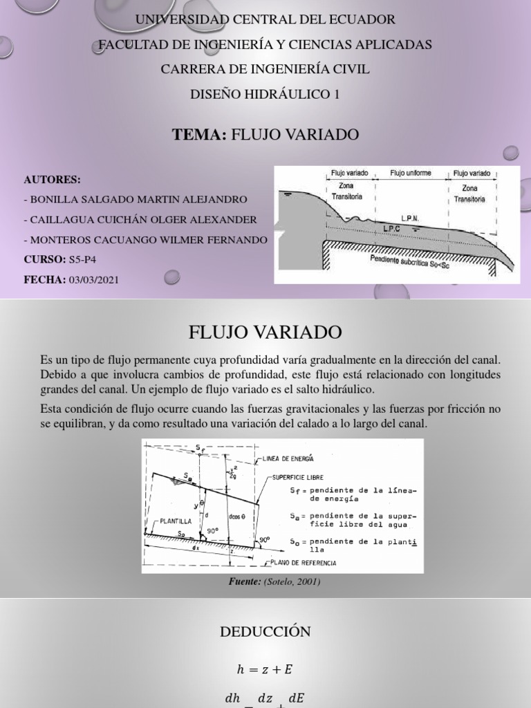 Flujo Gradualmente Variado - Grupo 10 | PDF | Pendiente | Naturaleza