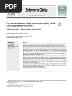 Correlation Between Family Support and Quality of Life Among Hypertensive Patients