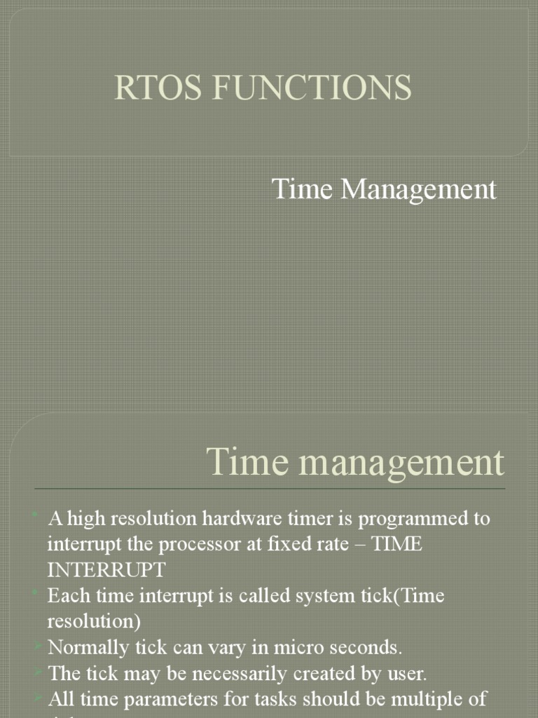 RTOS Time Management Functions Guide | PDF | System Software | Software ...