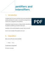 Quantifiers and Intensifiers: 1. Muy - Very