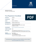 User Experience Consultant: Position Description