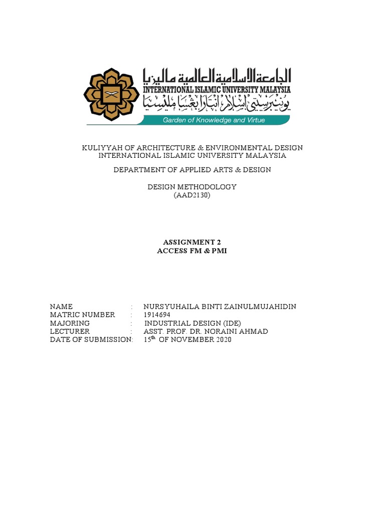 Assignment 2 Access FM & Pmi | PDF | Furniture | Wood