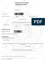 The Open University of Sri Lanka. Selection Test Admission Form