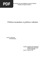 Politica Monetara Si Politica Valutara