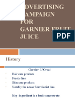Advertising Campaign FOR Garnier Fruit Juice