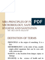 Mb1-Principles of Food Microbiology, Safety, Hygiene and Sanitation