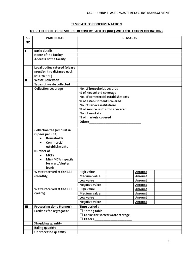 RRF - With Collection | PDF | Recycling | Waste