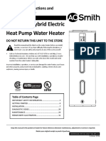 Hybrid Electric Heat Pump Water Heater: Installa On Instruc Ons and Use & Care Guide