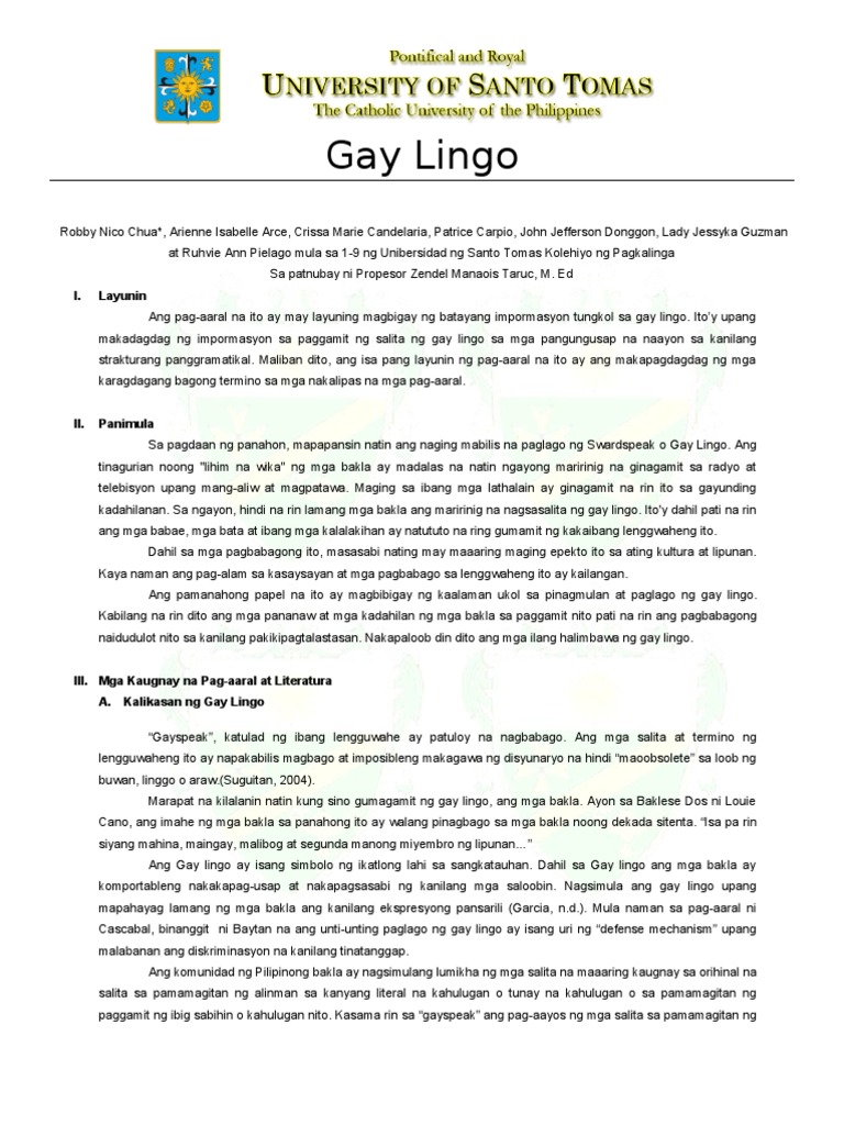 gay lingo essay