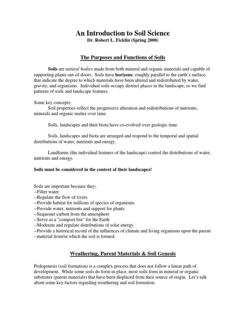 Introduction to Soil Science Concepts | PDF | Sedimentology | Soil