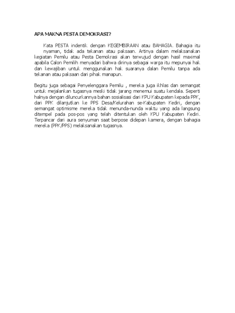 Apa Makna Pesta Demokrasi PDF