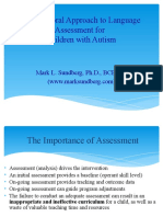 A Behavioral Approach To Language Assessment For Children With Autism