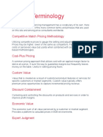 Pricing Terminology: Competitive Match Pricing Methodology