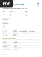 Application Form For Textile Testing - Fabric: 1 U J C Q