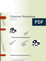 Classroom Management: PD: Kevin M. Reeves January 20, 2016