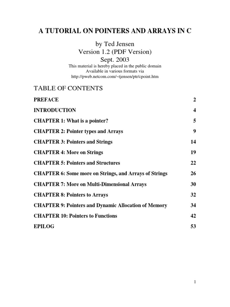C Pointers and Arrays Tutorial | PDF | Pointer (Computer Programming ...