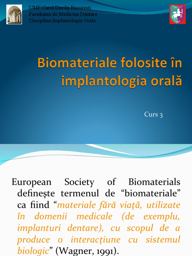 Curs 03 Biomateriale NEW Studenti | PDF