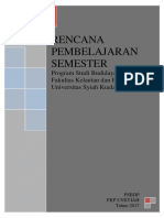 Rencana Pembelajaran Semester: Program Studi Budidaya Perairan Fakultas Kelautan Dan Perikanan Universitas Syiah Kuala