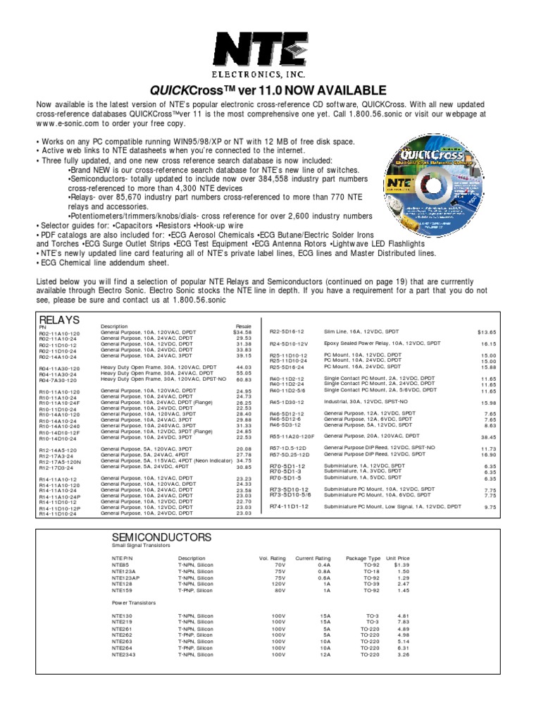 NTE Electronics NTE4049 Datasheet | PDF | Diode | Rectifier