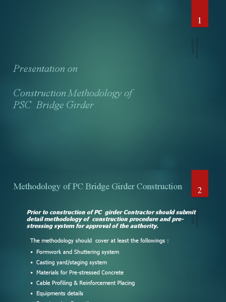 PSC Bridge Girder Construction Methodology | PDF | Prestressed Concrete ...