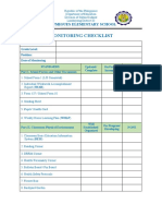 Monitoring Checklist: Tinumigues Elementary School