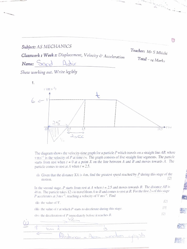 Mechanics Assignment Week 3 | PDF | Acceleration | Velocity