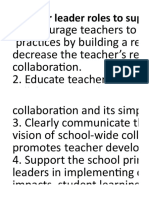 Teacher Leader Roles To Support Collaboration