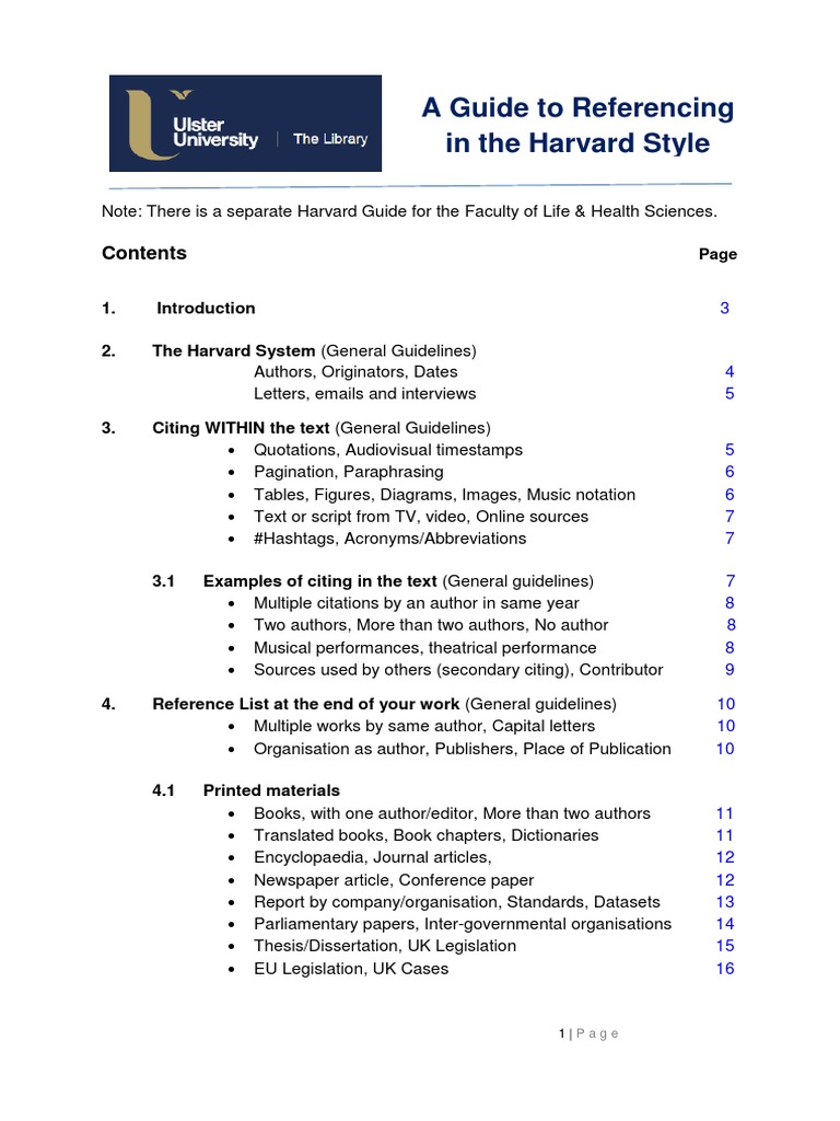 Harvard Style Pdf | Harvard Citation Style: Introduction – DKMLD