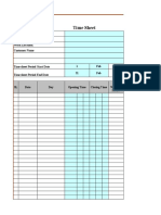 Time Sheet: Employee ID Project Code Work Location: Customer Name