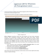 Panduan Penggunaan QM For Windows Untuk Masalah Pemrograman Linier