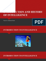 Introduction and History of Intelligence