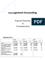 Management Accounting: Segment Reporting & Decentralization