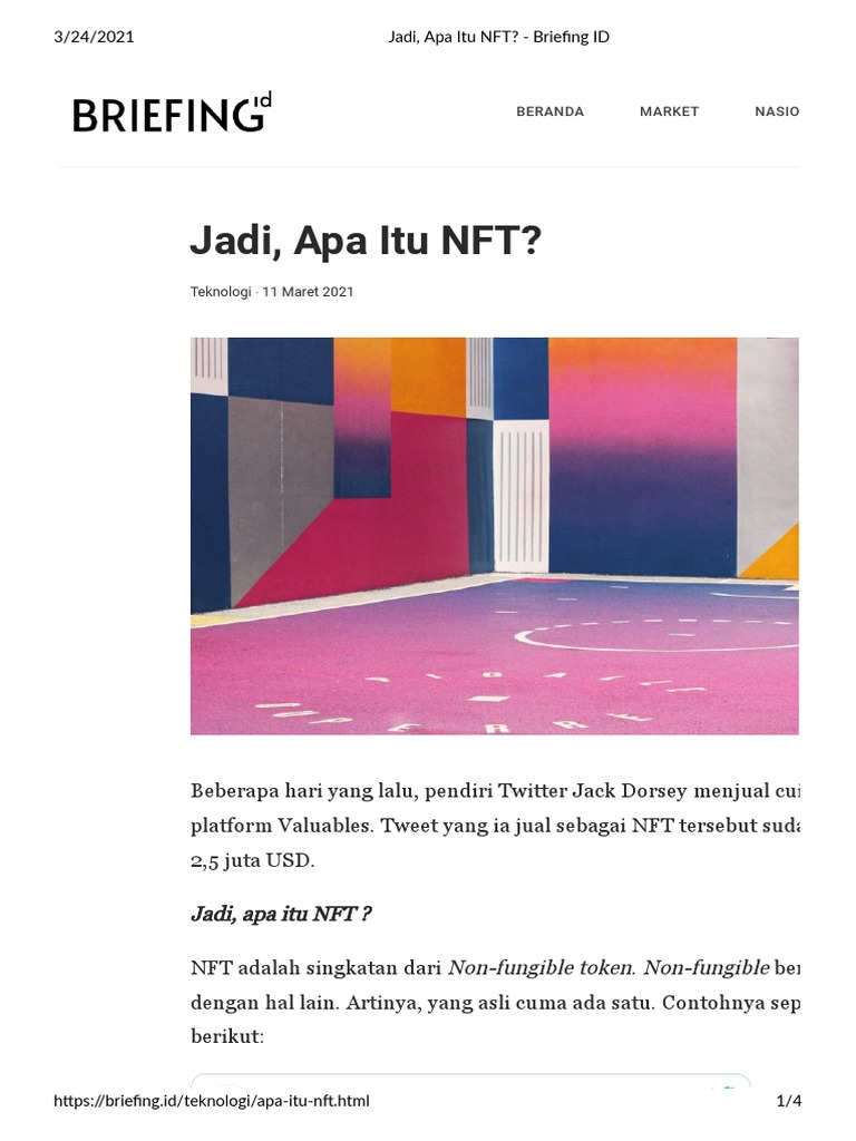 Pengertian dan Contoh NFT | PDF