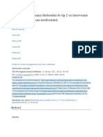 Reducerea Incidenței Diabetului de Tip 2 Cu Intervenție În Stilul de Viață Sau Metformină