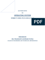 Operating System: SUBJECT CODE: PCCS 4304 (3-0-0)