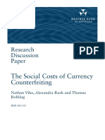 Research Discussion Paper: The Social Costs of Currency Counterfeiting