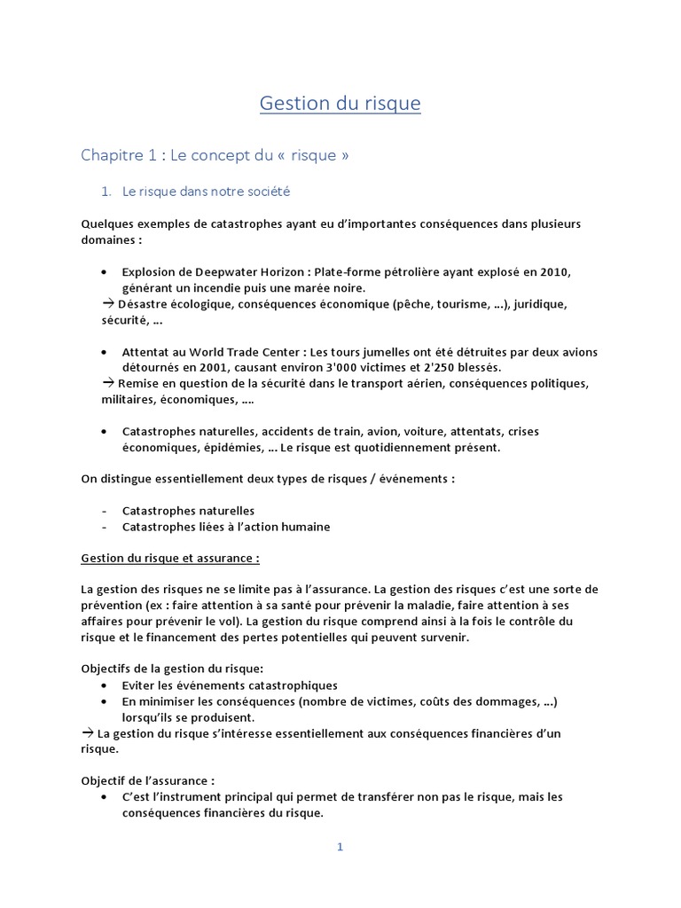 Gestion des risques et catastrophes | PDF | Risque | Gestion des risques