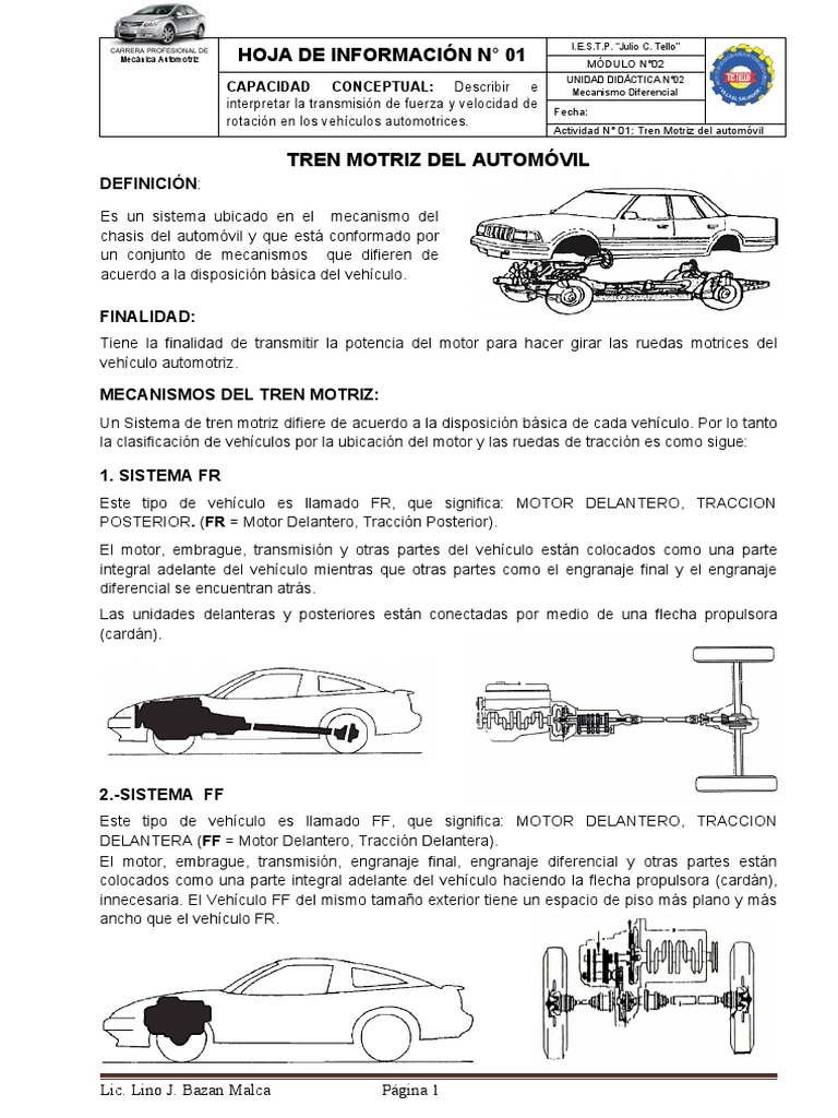 Hoja de Información 2020 Diferenc | PDF | Tracción en las cuatro ruedas |  Engranaje