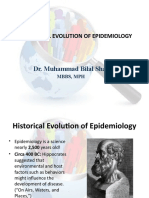 Dr. Muhammad Bilal Shah: Historical Evolution of Epidemiology