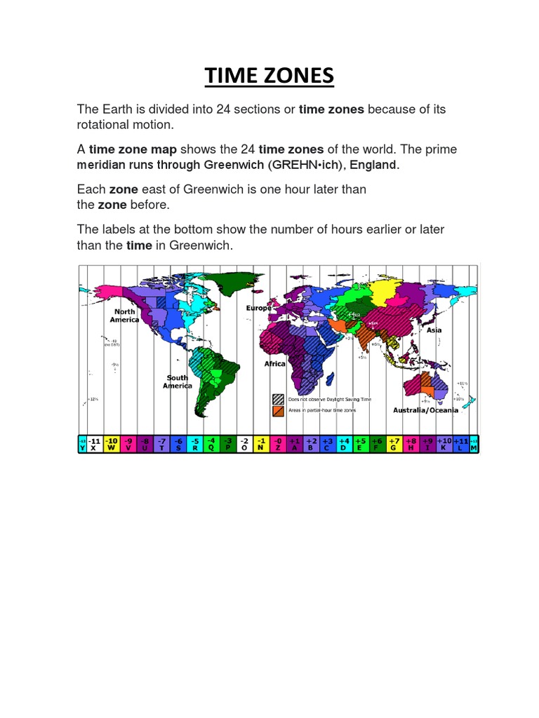 World Time Zones and GMT Overview | PDF