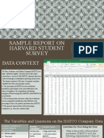A Report On Harvard Student Survey