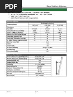 Base Station Antenna: 1.4m 8port 4H Antenna With Integrated RCU