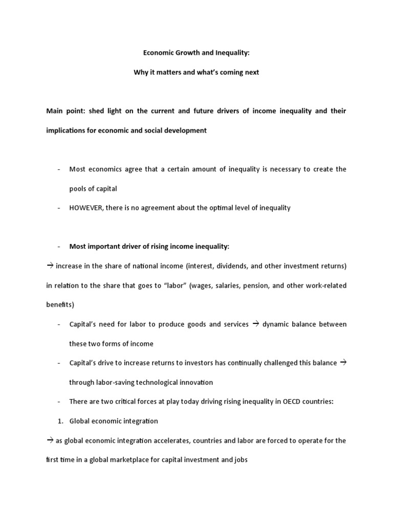 Economic Growth and Inequality | PDF | Economic Inequality ...