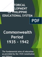 Historical Development of Philippine Educational System