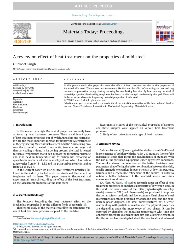 Heat Treatment Effects on Mild Steel | PDF | Heat Treating | Annealing ...