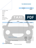 Taxi Service Invoice Template