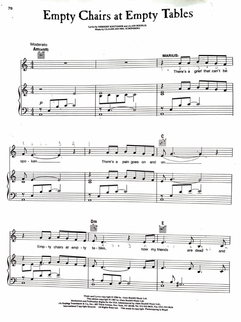 Empty Chairs and Empty Tables PDF Entertainment (General)