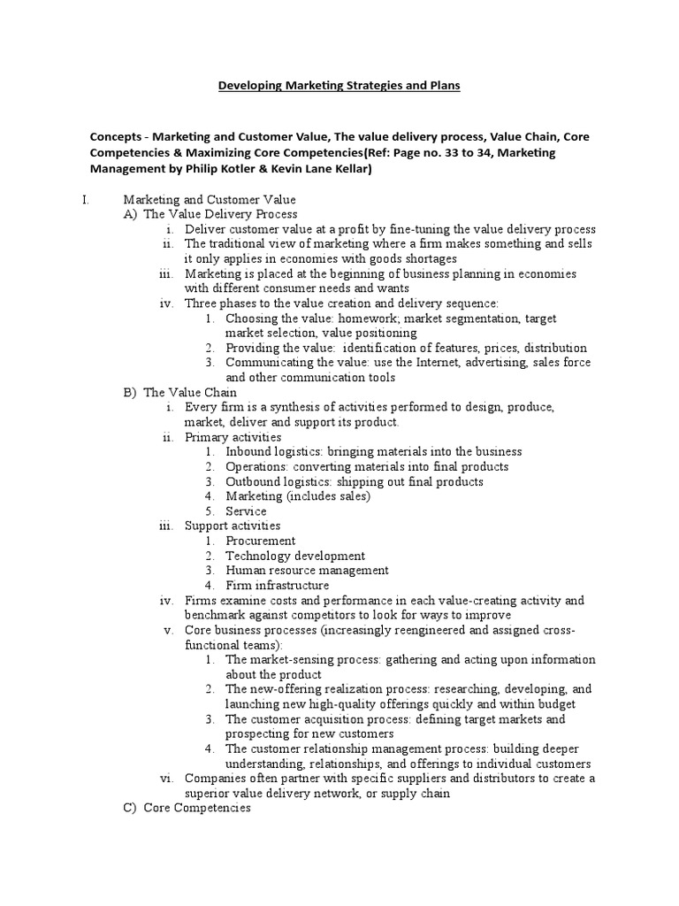 Developing Marketing Strategies and Plans | PDF | Marketing | Market ...