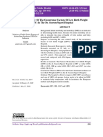 Case Control Study of The Occurrence Factors of Low Birth Weight (LBW) in The Dr. Soerotongawi Hospital